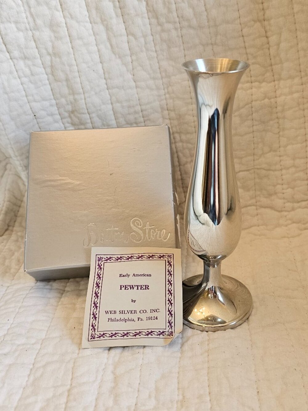 Pewter Bud Vase -Web Silver Co